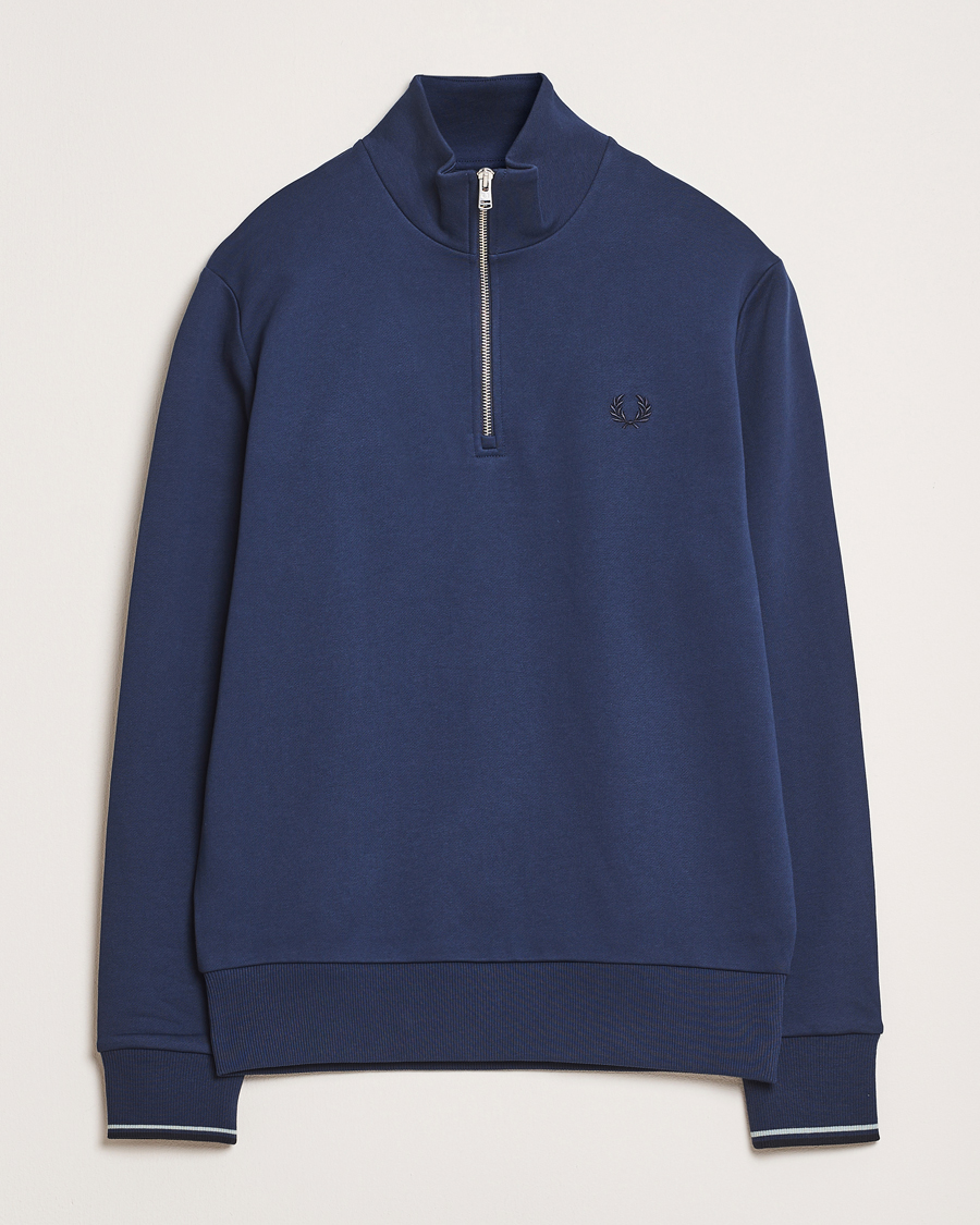 Herren | Pullover | Fred Perry | Half Zip Sweatshirt Tennis Blue