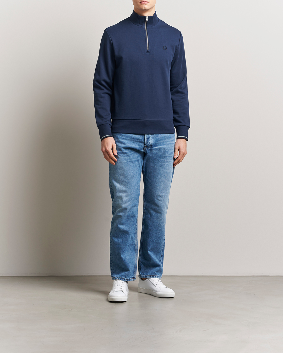Herren | Pullover | Fred Perry | Half Zip Sweatshirt Tennis Blue