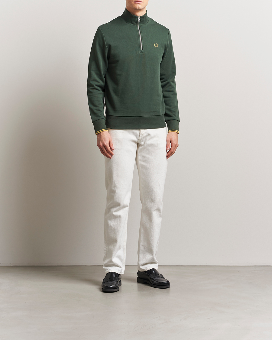 Herren | Pullover | Fred Perry | Half Zip Sweatshirt Court Green