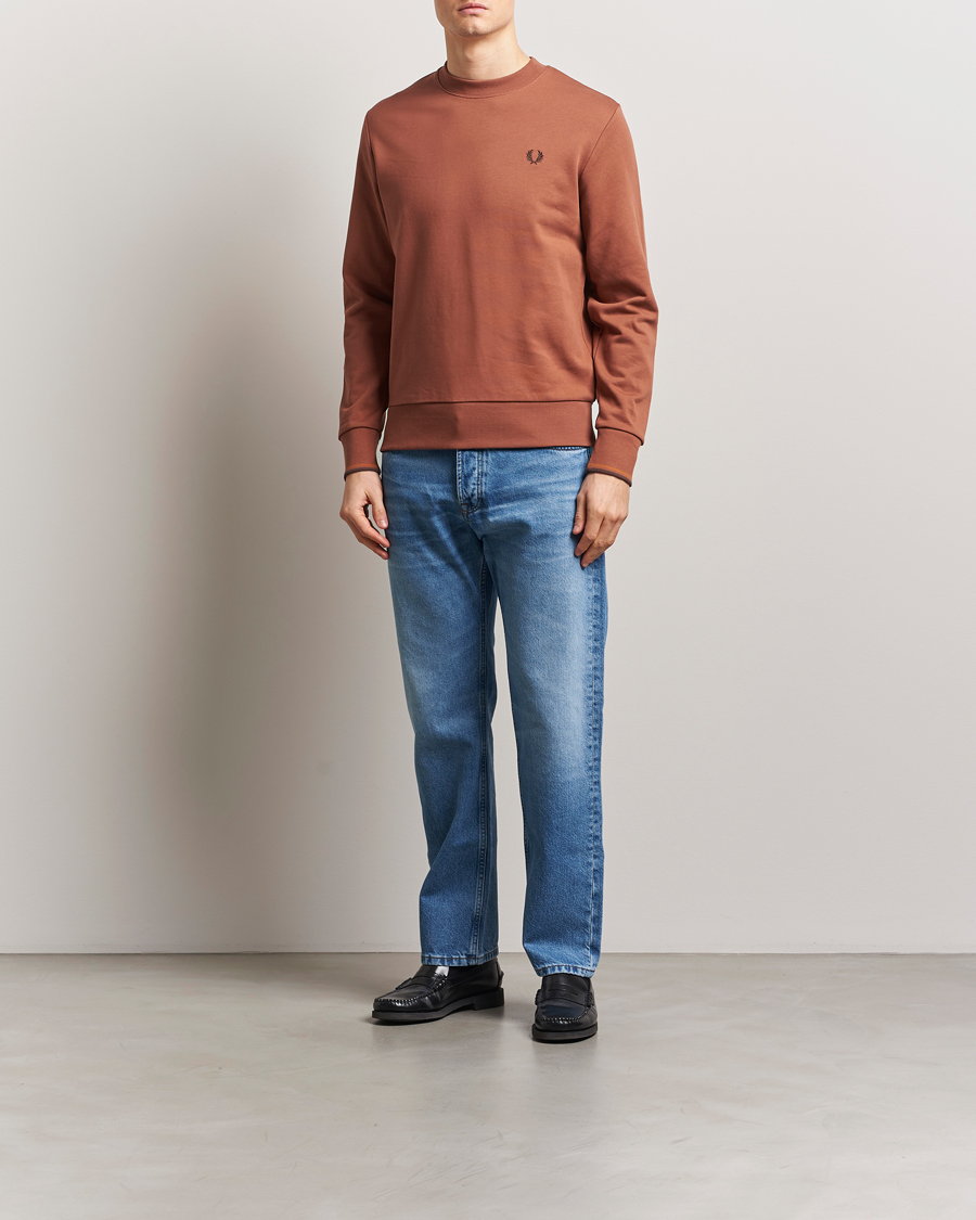 Herren | Pullover | Fred Perry | Crew Neck Sweatshirt Cinnamon Brown