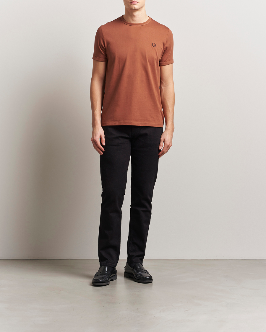 Herren | T-Shirts | Fred Perry | Ringer T-Shirt Cinnamon Brown