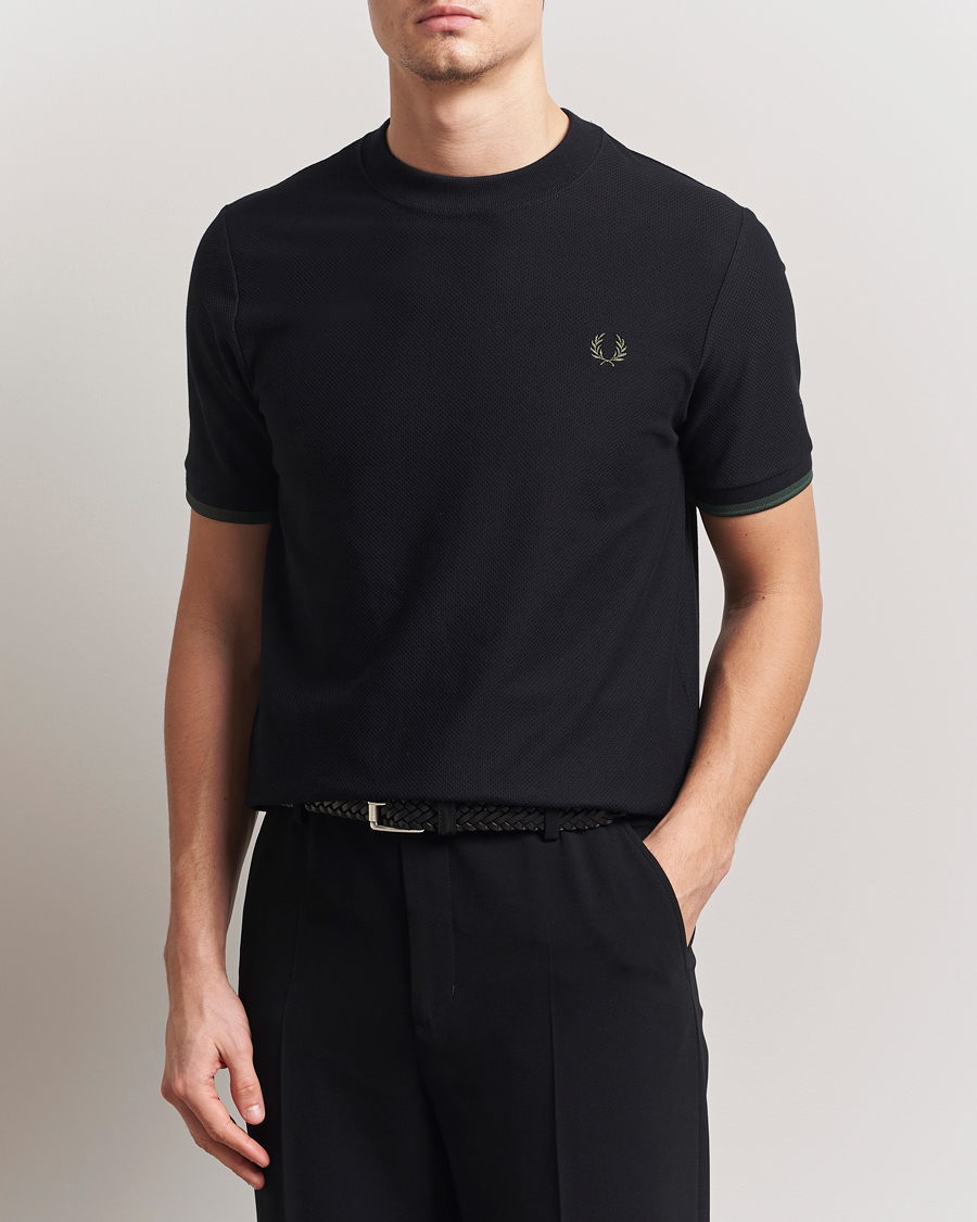 Herren | T-Shirts | Fred Perry | Tipped Cuff Pique T-Shirt Black