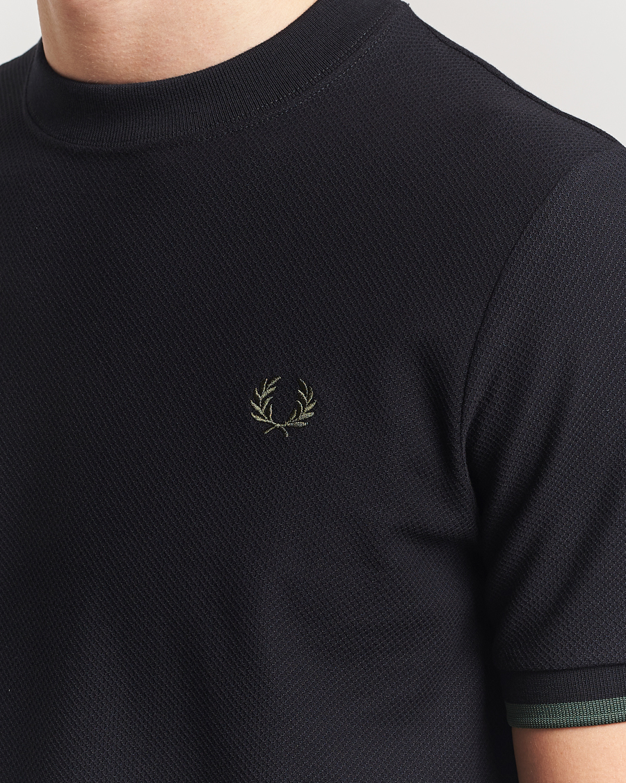 Herren | T-Shirts | Fred Perry | Tipped Cuff Pique T-Shirt Black