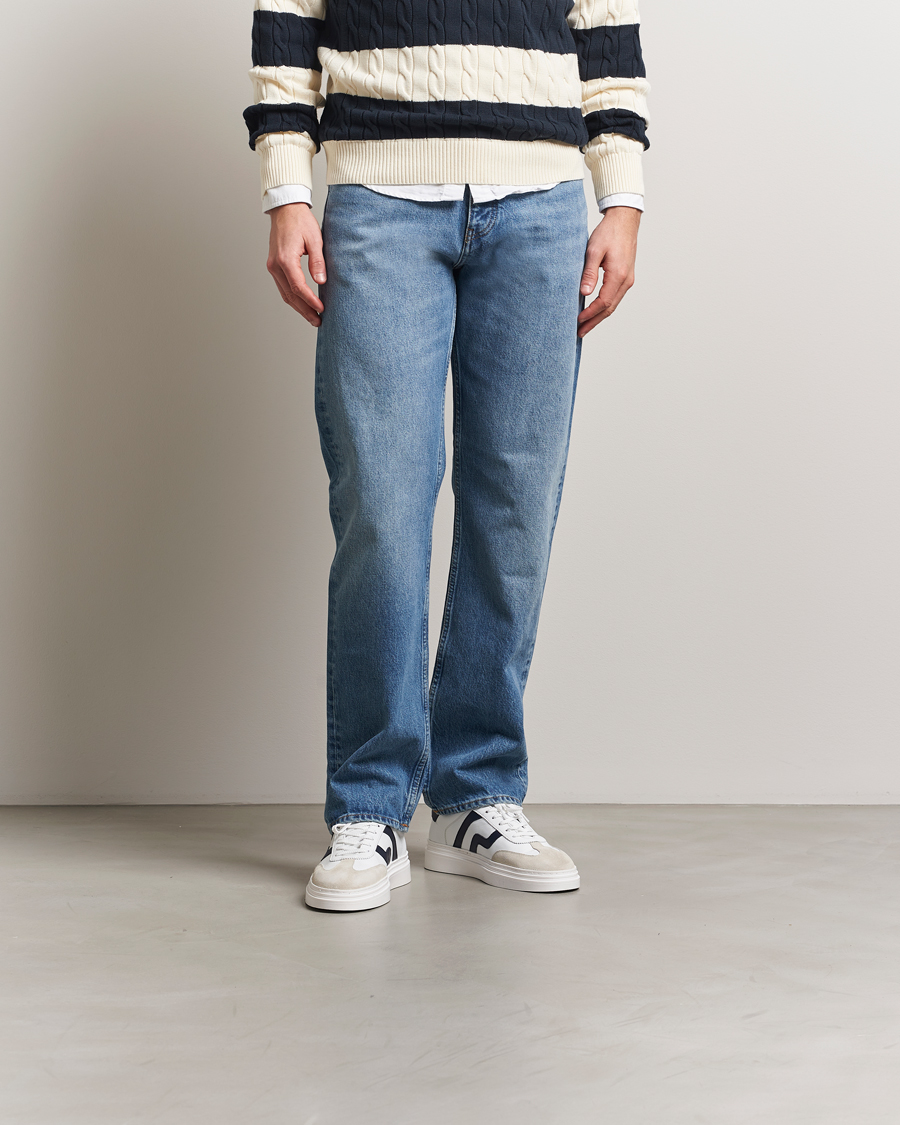 Herren | GANT Cuzmoon Leather Sneaker White/Marine | GANT | Cuzmoon Leather Sneaker White/Marine