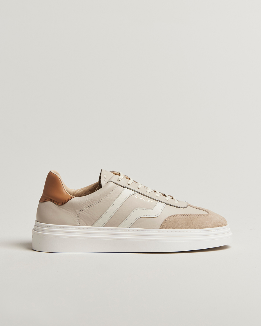 Herren | GANT Cuzmoon Leather Sneaker Beige/Cream | GANT | Cuzmoon Leather Sneaker Beige/Cream
