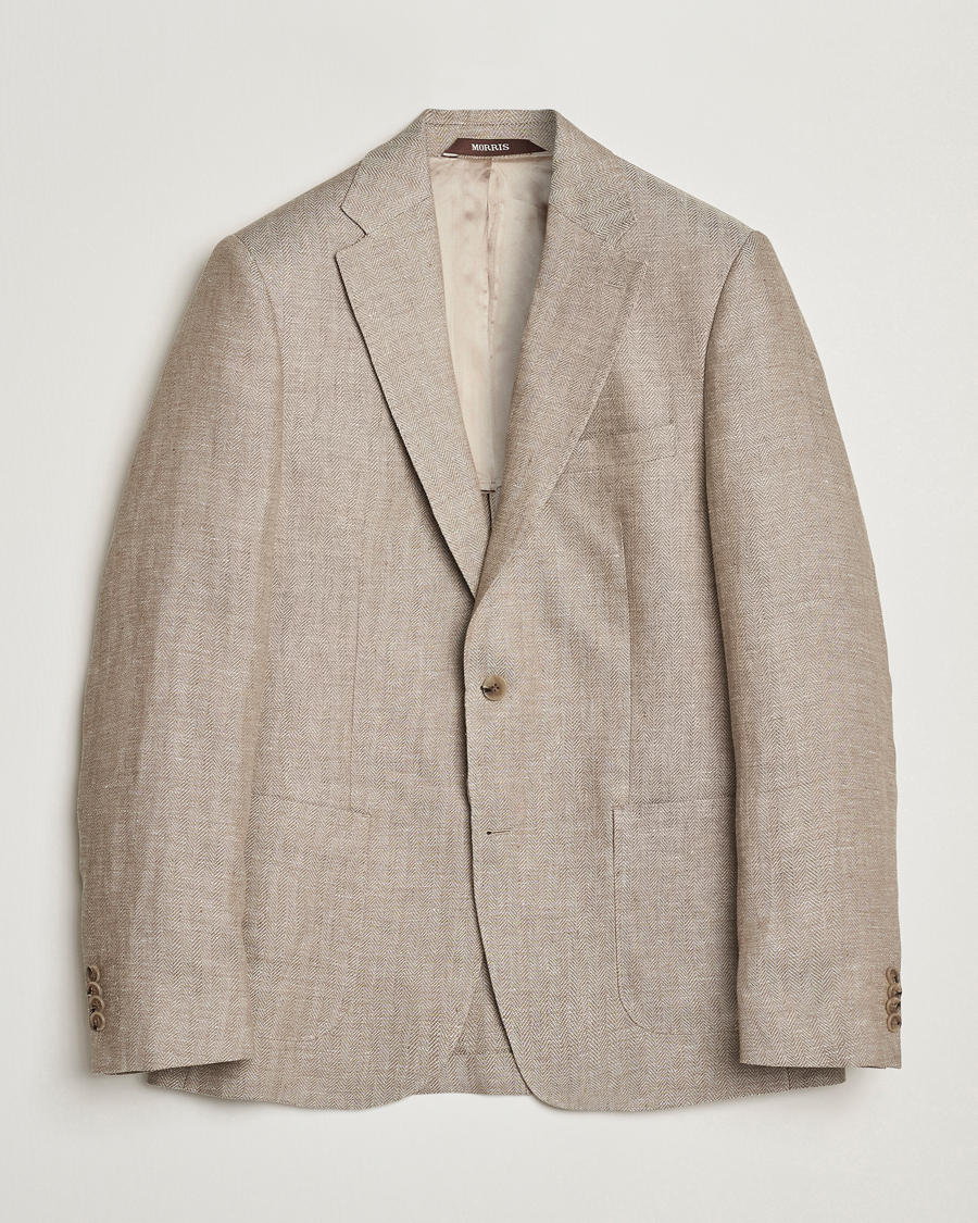 Herren | Sakkos | Morris | Heritage Linen Herringbone Blazer Beige