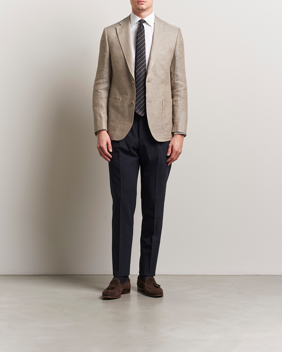Herren | Sakkos | Morris | Heritage Linen Herringbone Blazer Beige