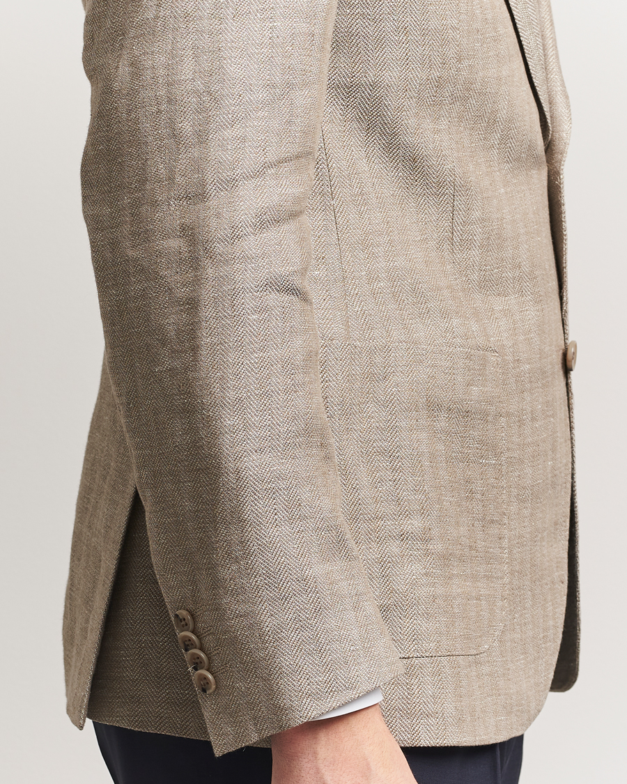 Herren | Sakkos | Morris | Heritage Linen Herringbone Blazer Beige