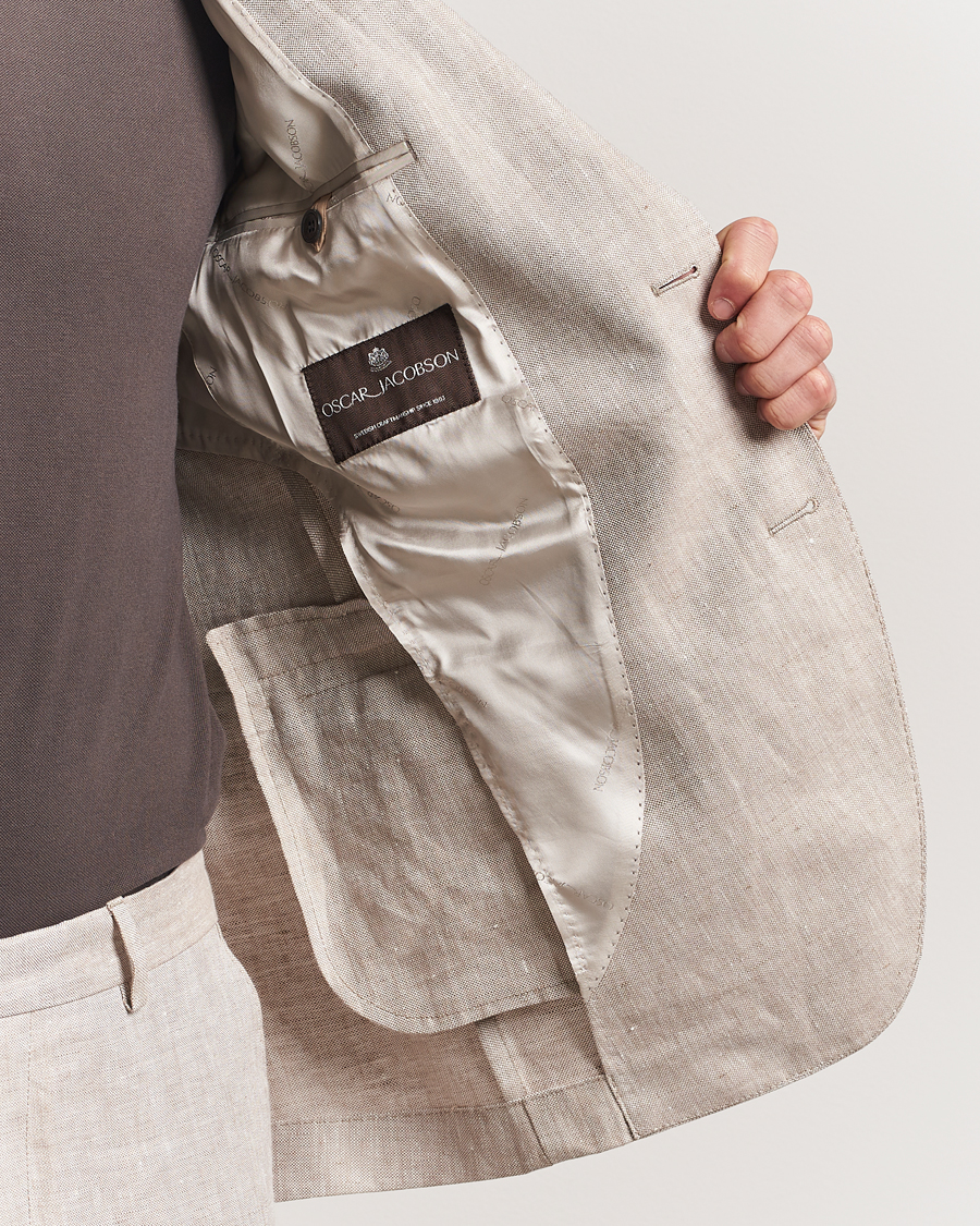 Herren | Sakkos | Oscar Jacobson | Ferry Soft Linen Blazer Beige