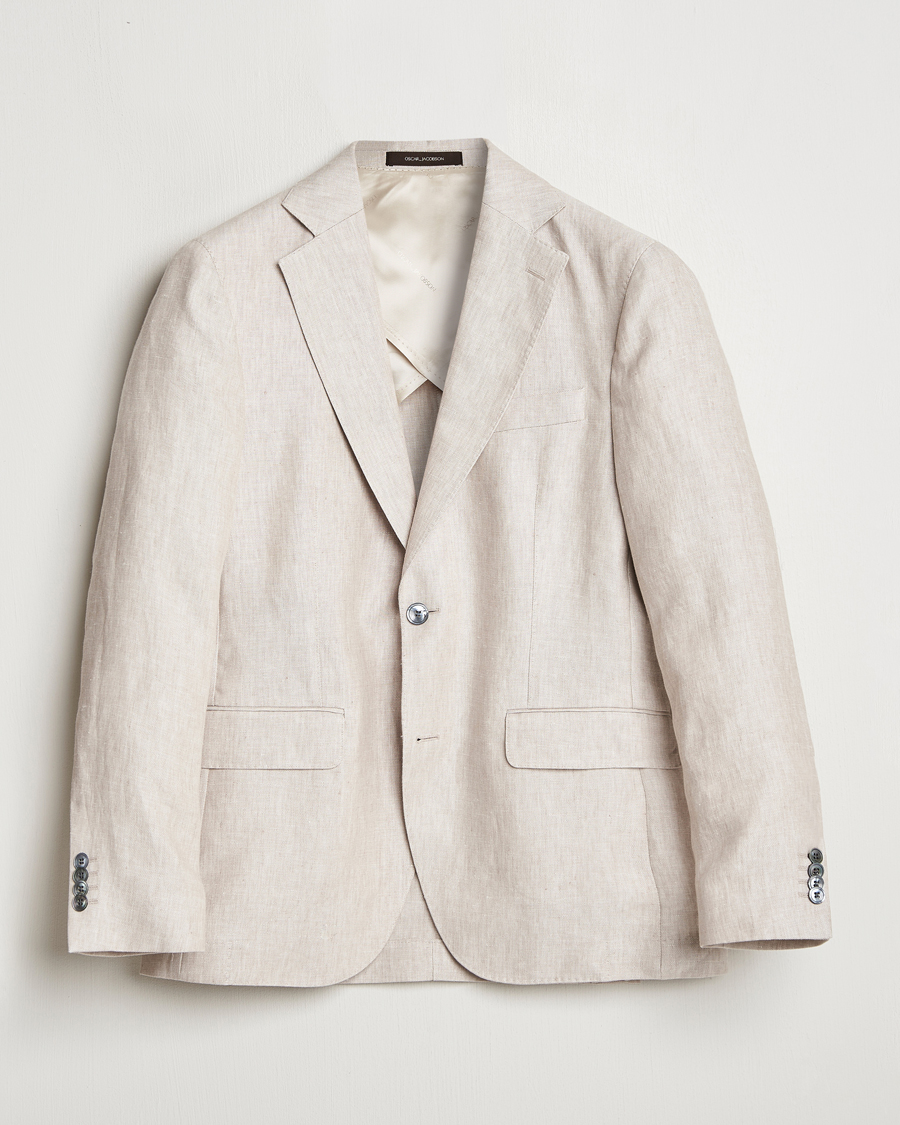 Herren | Sakkos | Oscar Jacobson | Ferry Soft Linen Blazer Off White