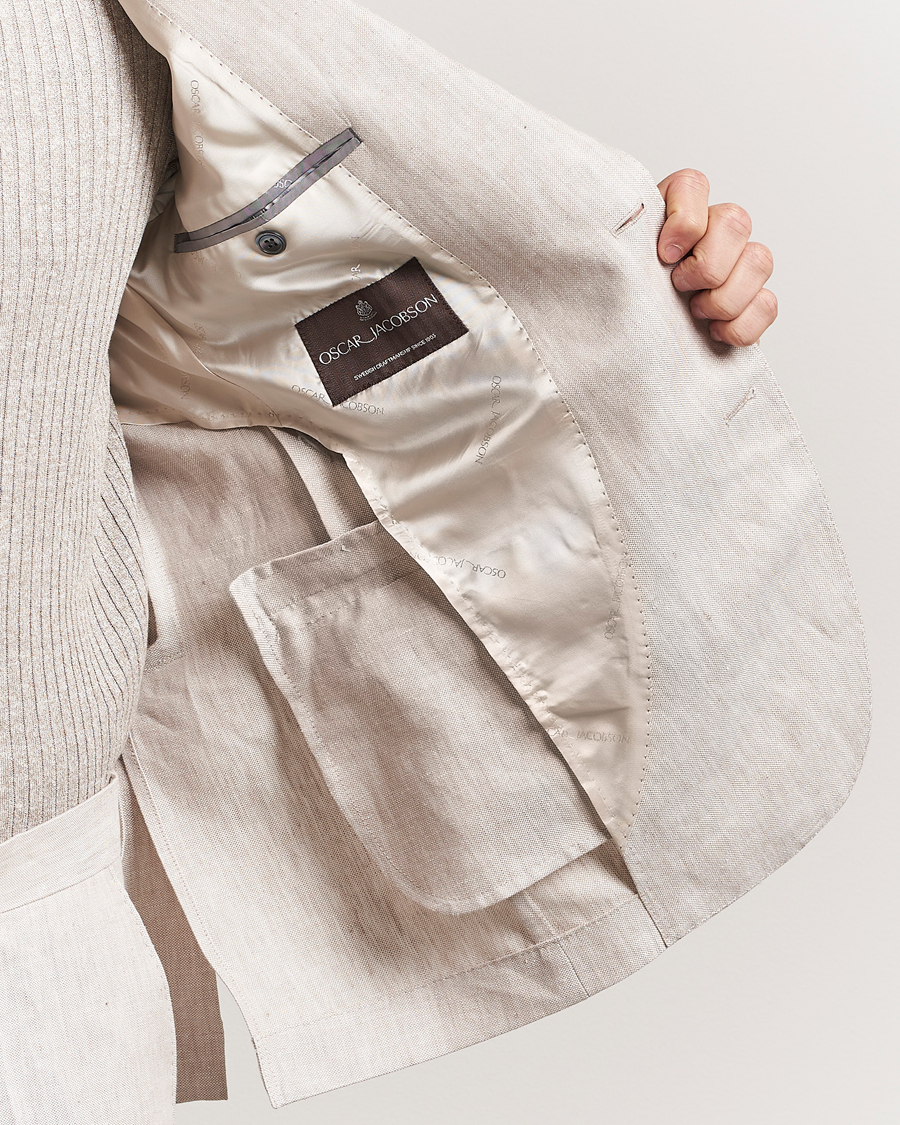Herren | Sakkos | Oscar Jacobson | Ferry Soft Linen Blazer Off White