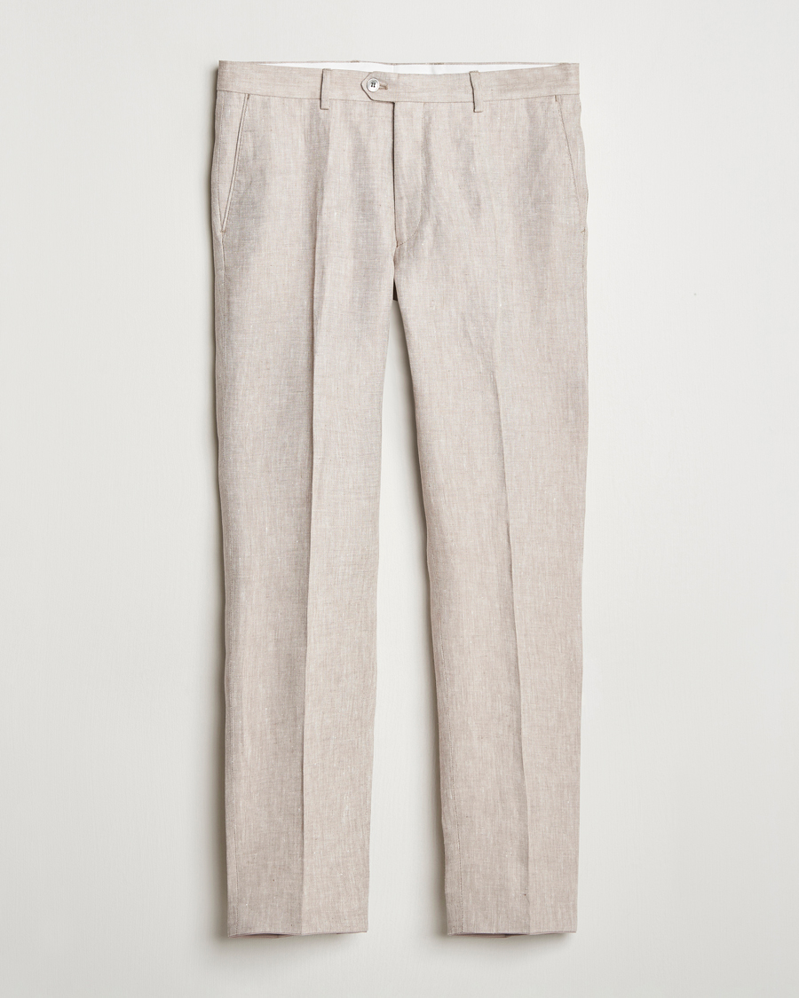 Herren | Hosen | Oscar Jacobson | Denz Linen Trousers Beige