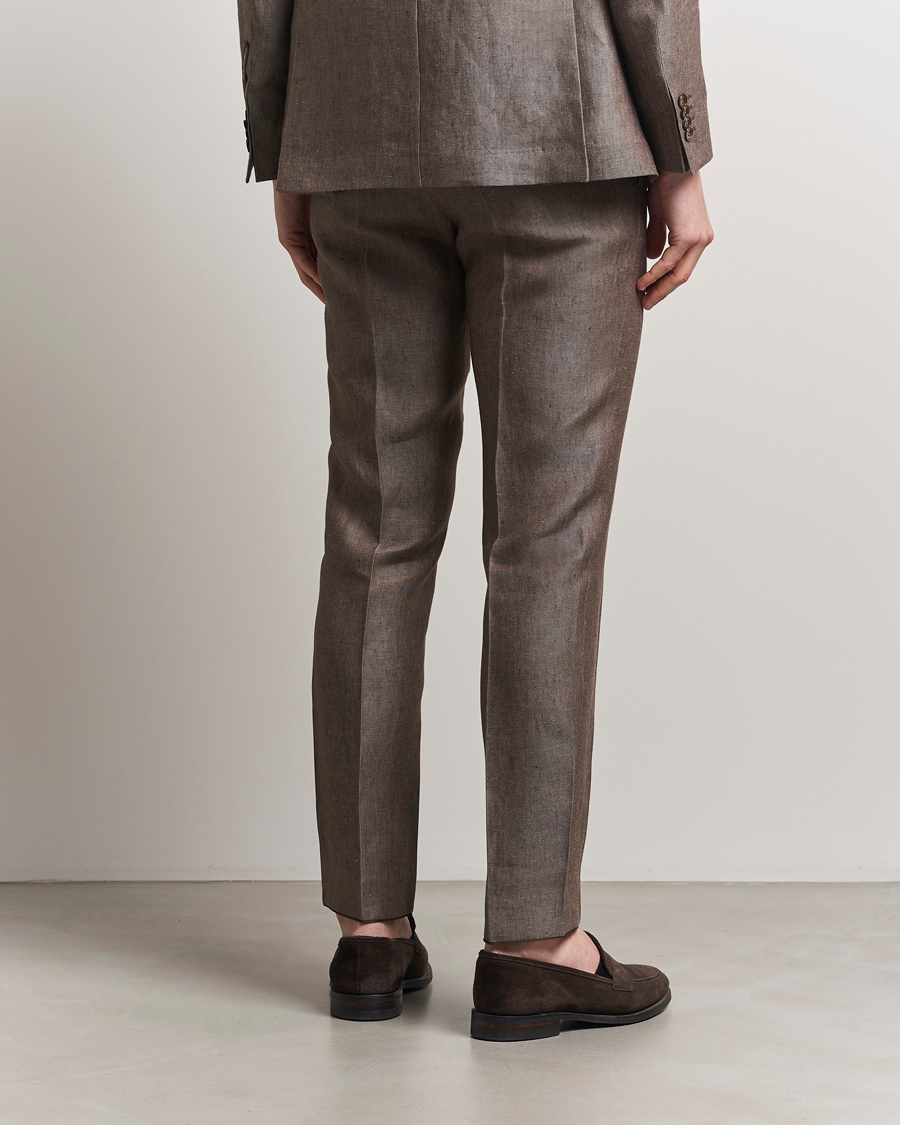 Herren | Hosen | Oscar Jacobson | Denz Linen Trousers Brown