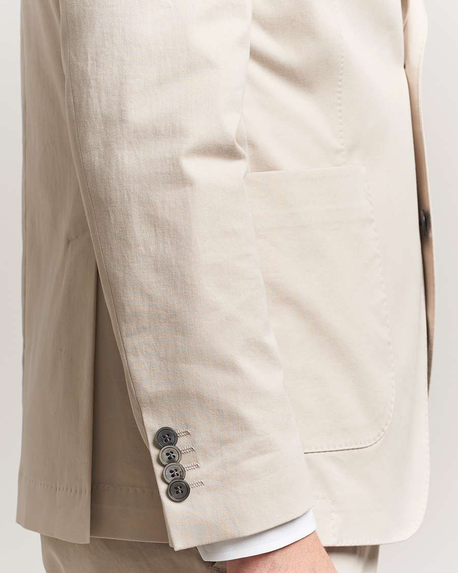 Herren | Sakkos | Oscar Jacobson | Ferry Patch Cotton Blazer Beige