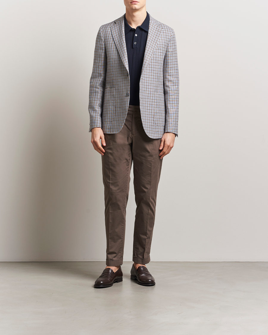 Herren | Sakkos | Oscar Jacobson | Ferry Soft Patch Pocket Cotton/Linen Blazer Blue
