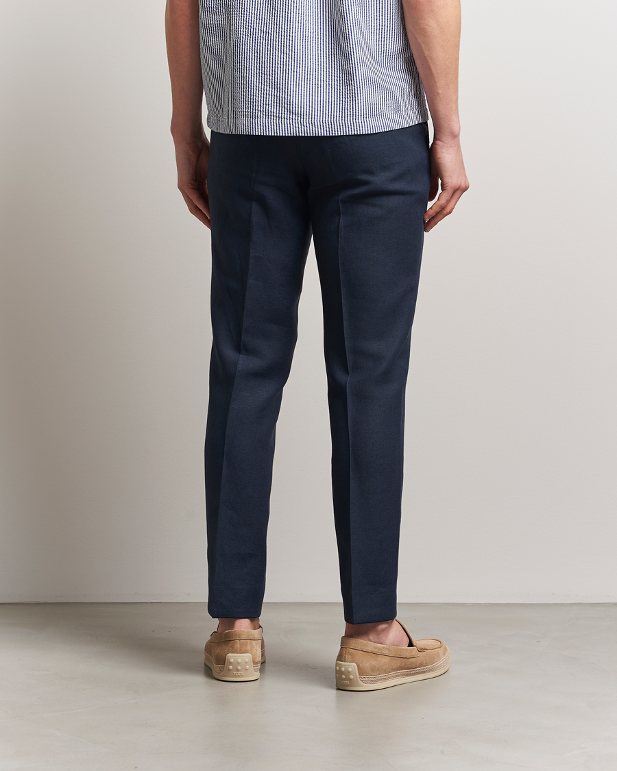 Herren | Hosen | Oscar Jacobson | Dandy Linen Trousers Navy