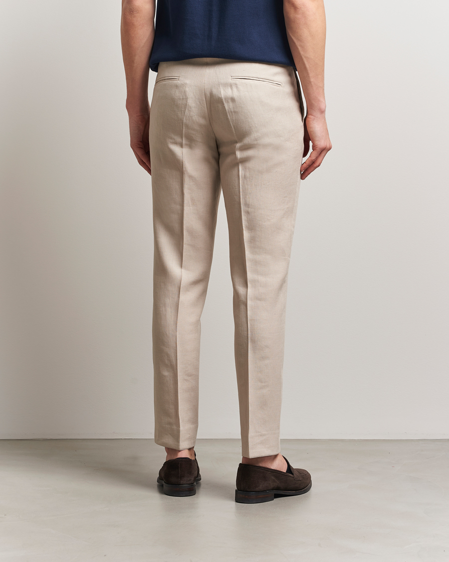 Herren | Hosen | Oscar Jacobson | Dandy Linen Trousers Beige