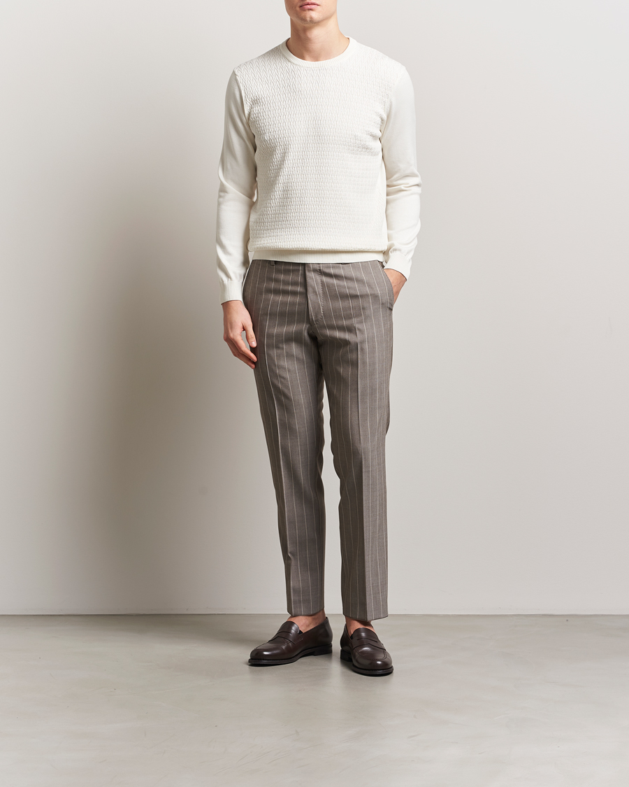 Herren | Pullover | Oscar Jacobson | Blake Knitted Cotton Crew White