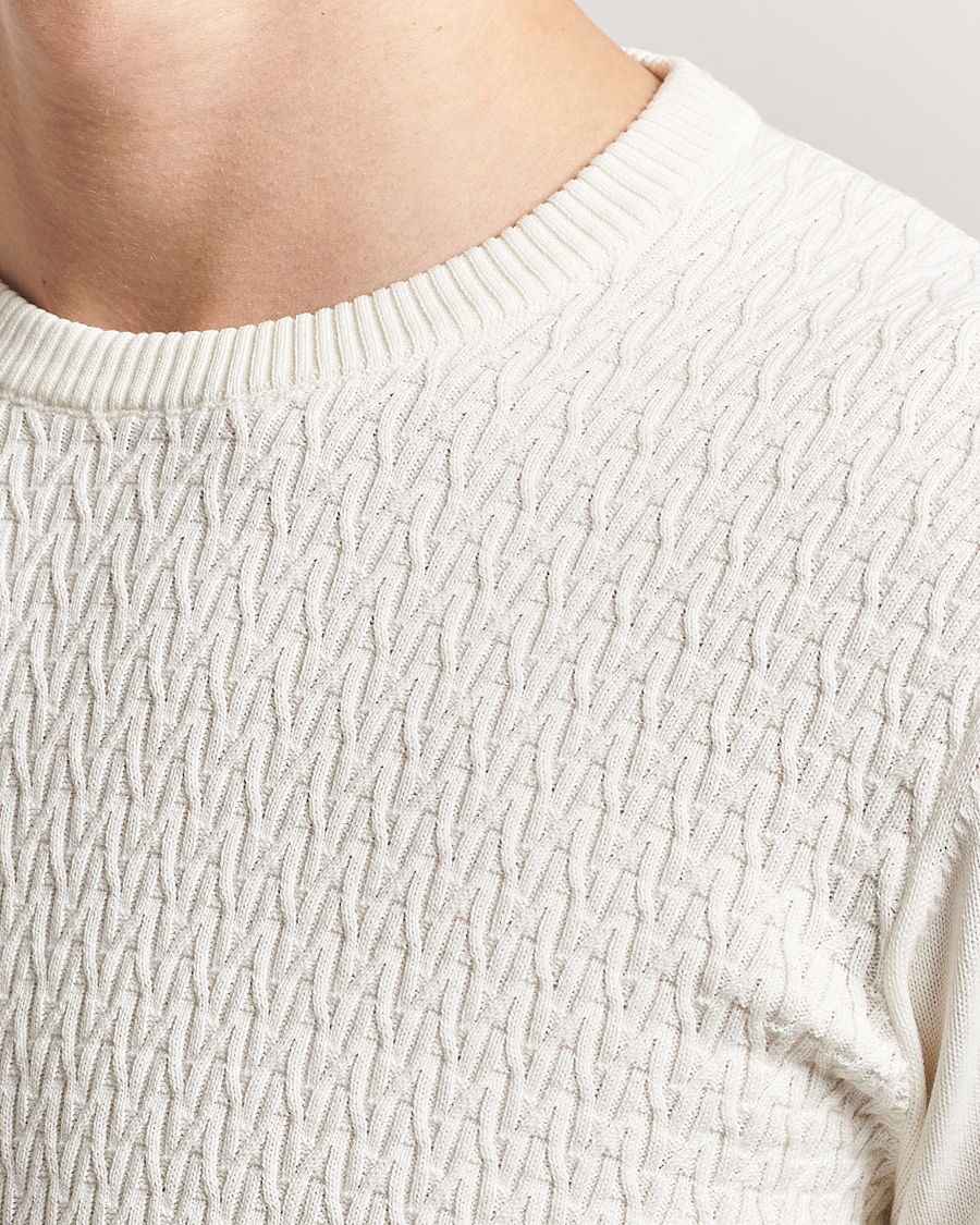 Herren | Pullover | Oscar Jacobson | Blake Knitted Cotton Crew White