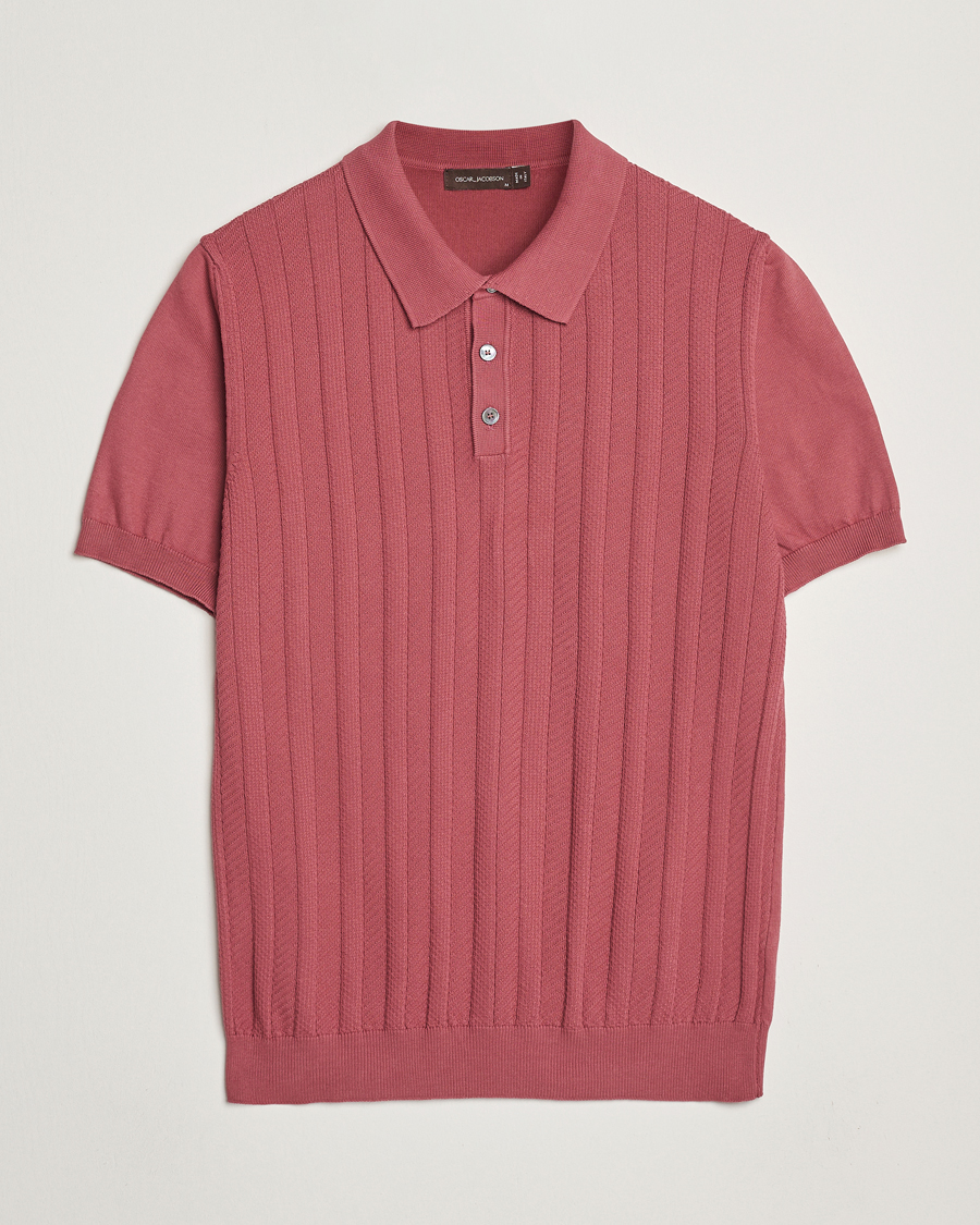 Herren | Poloshirts | Oscar Jacobson | Barto Structured Cotton Polo Dusty Red
