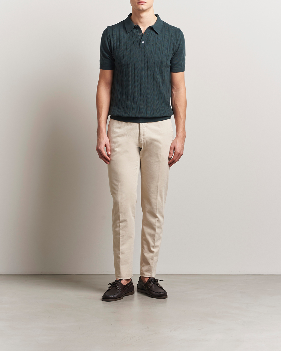 Herren | Poloshirts | Oscar Jacobson | Barto Structured Cotton Polo Green