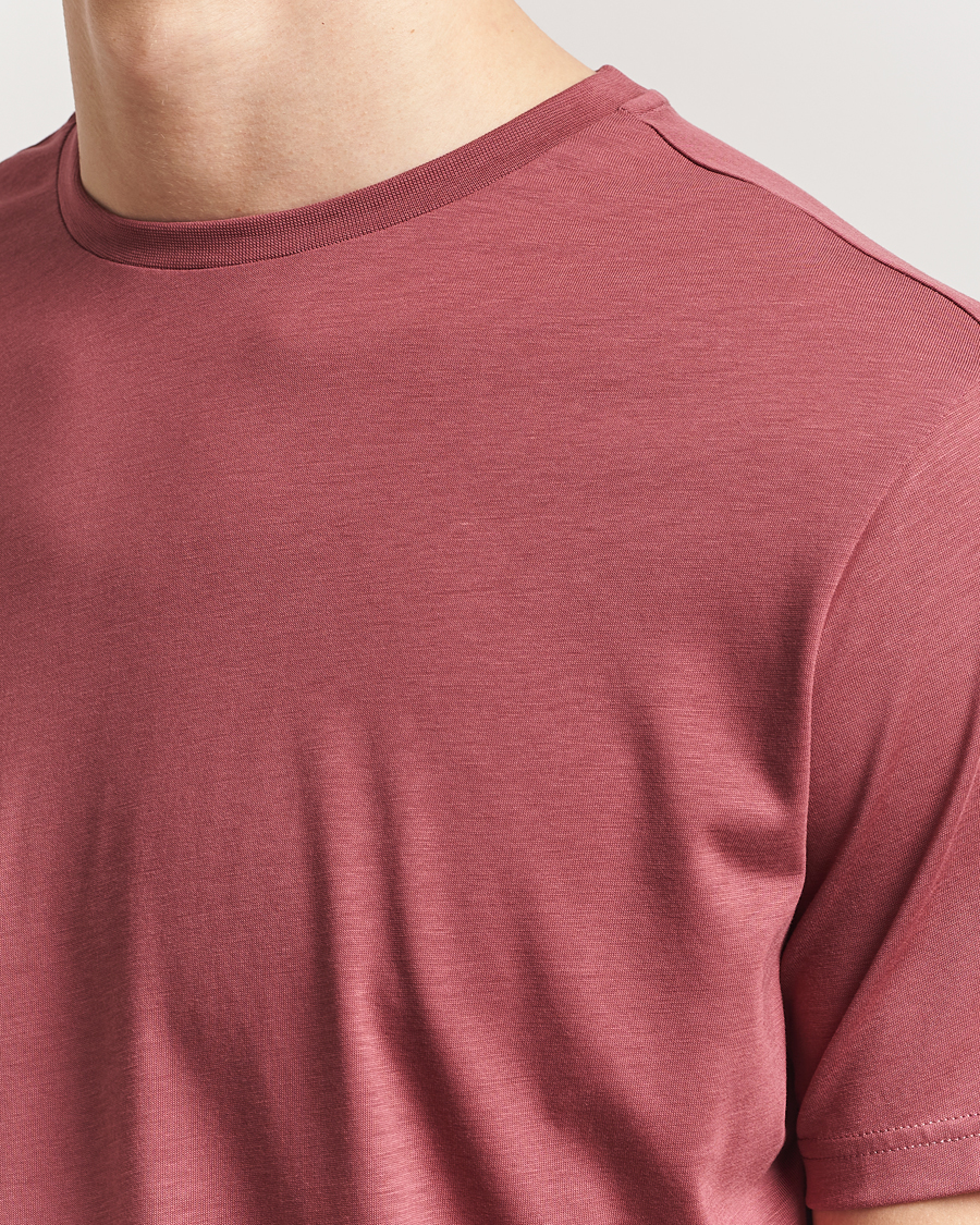 Herren | T-Shirts | Oscar Jacobson | Kim Cotton/Tencel T-Shirt Rasberry