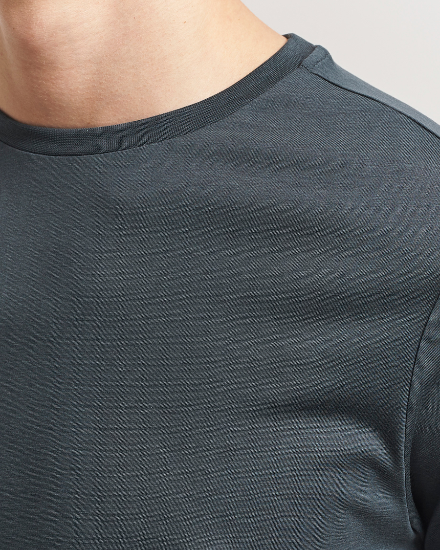 Herren | T-Shirts | Oscar Jacobson | Kim Cotton/Tencel T-Shirt Deep Green