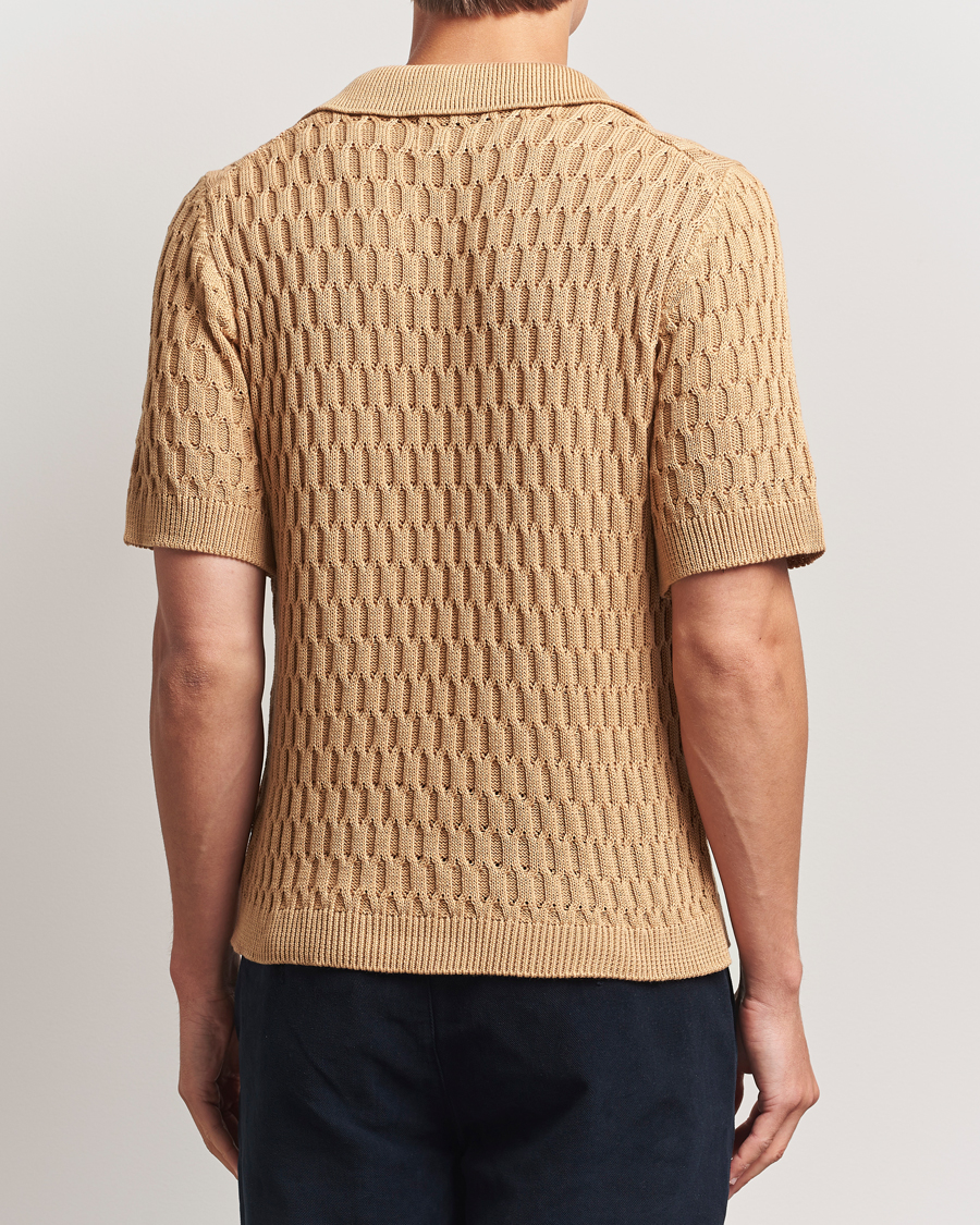 Herren | Poloshirts | Peregrine | Cove Knitted Cotton Polo Shirt Sand