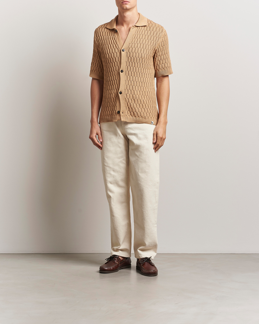 Herren | Hemden | Peregrine | Cove Knitted Short Sleeve Shirt Sand