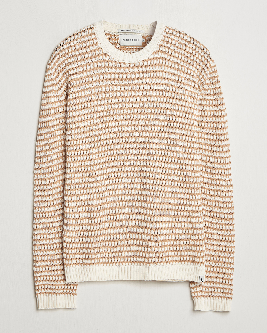 Herren | Pullover | Peregrine | Island Crochet Knitted Jumper White