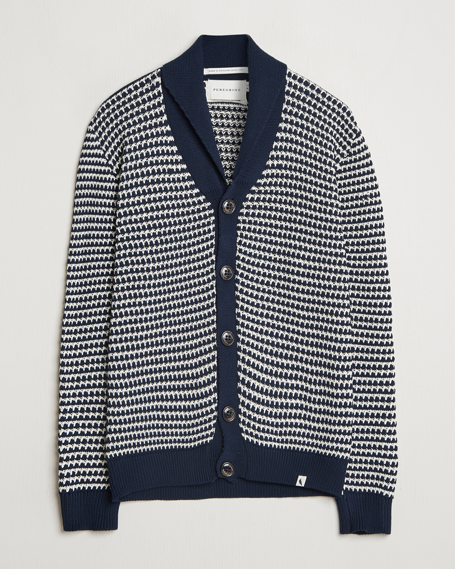 Herren | Pullover | Peregrine | Island Crochet Knitted Cardigan Navy