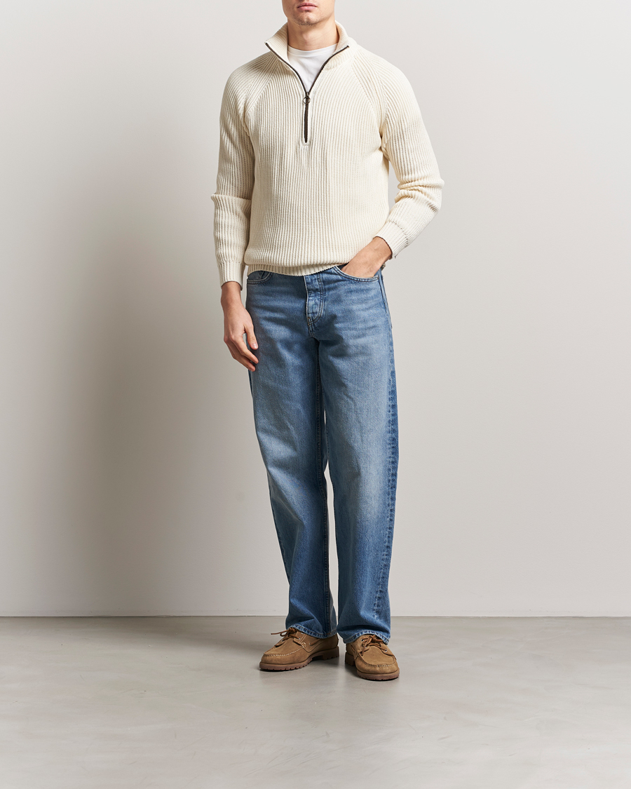 Herren | Pullover | Peregrine | Felix Quarter Zip Jumper White