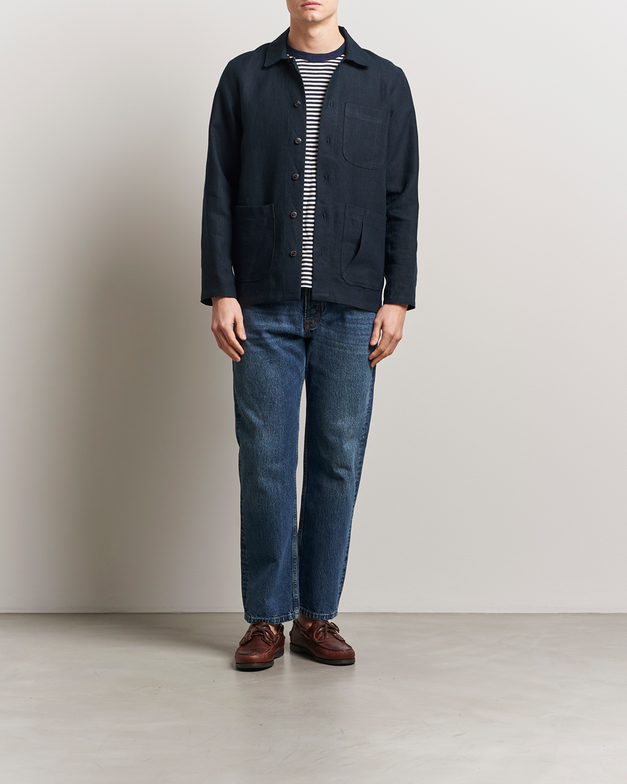 Herren | Hemden | Peregrine | Grange Linen Shacket Navy