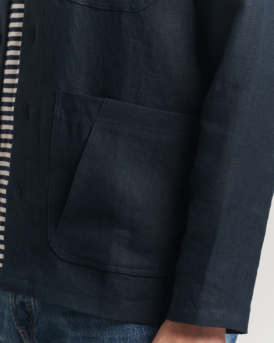 Herren | Hemden | Peregrine | Grange Linen Shacket Navy