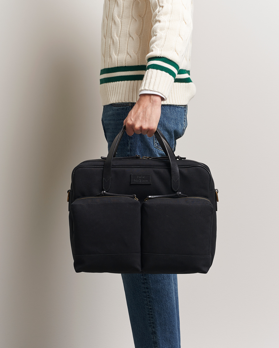 Herren | Polo Ralph Lauren Commuter Canvas Messenger Bag Black | Polo Ralph Lauren | Commuter Canvas Messenger Bag Black