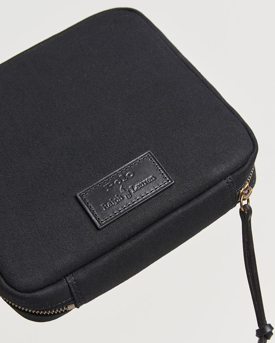 Herren | Polo Ralph Lauren Canvas/Leather Washbag Black | Polo Ralph Lauren | Canvas/Leather Washbag Black