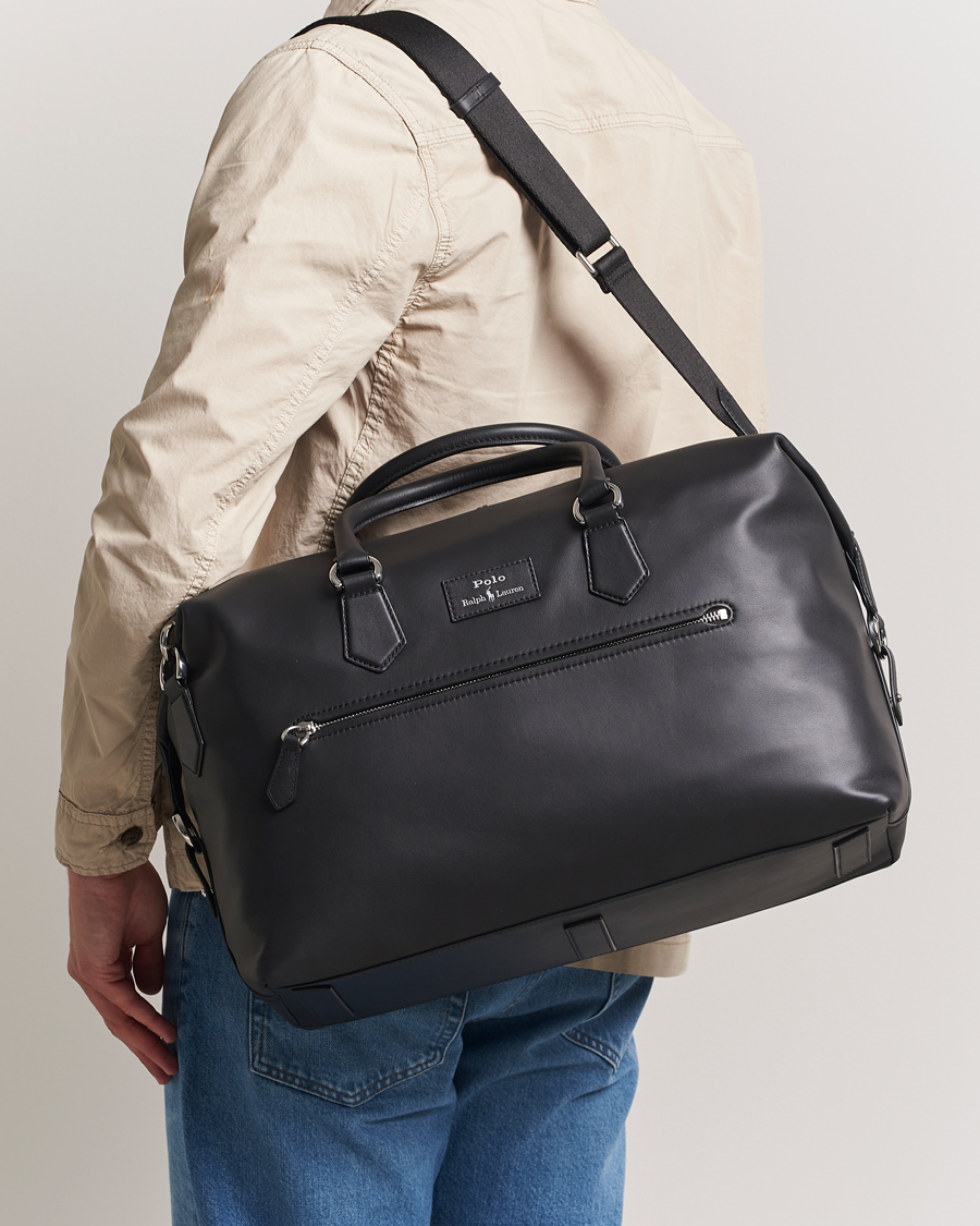 Herren | Polo Ralph Lauren Smooth Leather Weekendbag Black | Polo Ralph Lauren | Smooth Leather Weekendbag Black