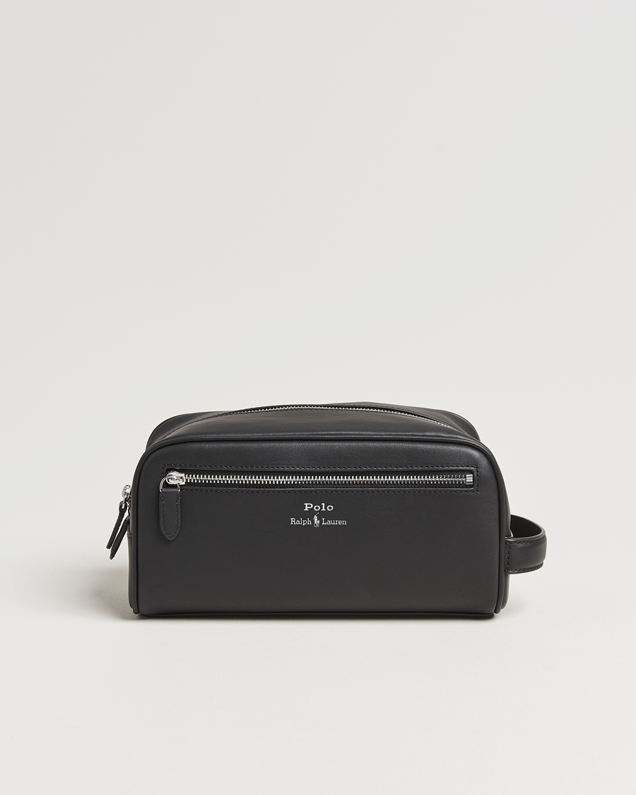 Herren | Polo Ralph Lauren Smooth Leather Washbag Black | Polo Ralph Lauren | Smooth Leather Washbag Black