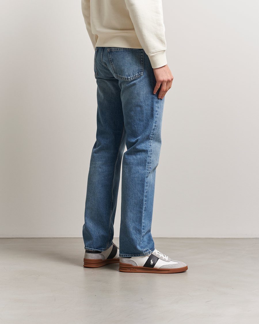 Herren | Polo Ralph Lauren Aera Leather/Suede Sneaker White/Grey | Polo Ralph Lauren | Aera Leather/Suede Sneaker White/Grey