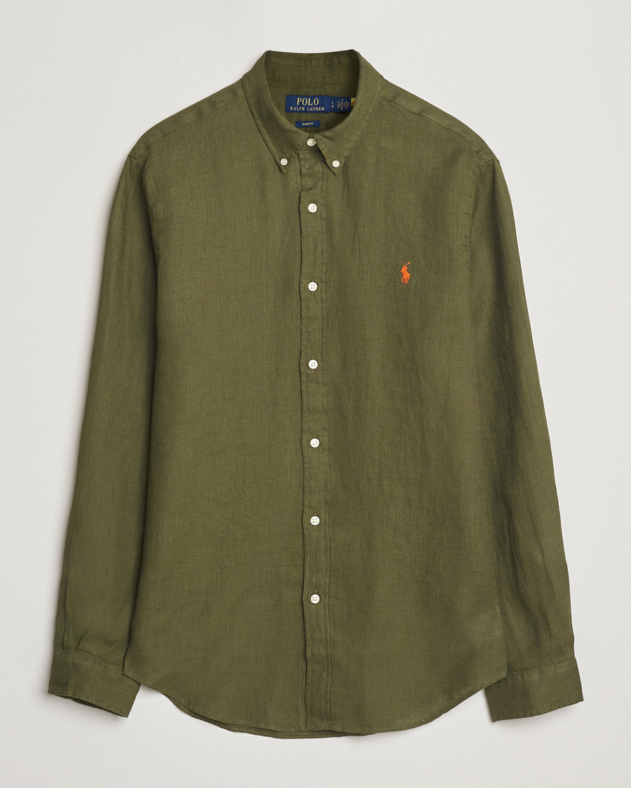 Herren | Hemden | Polo Ralph Lauren | Slim Fit Linen Shirt New Olive