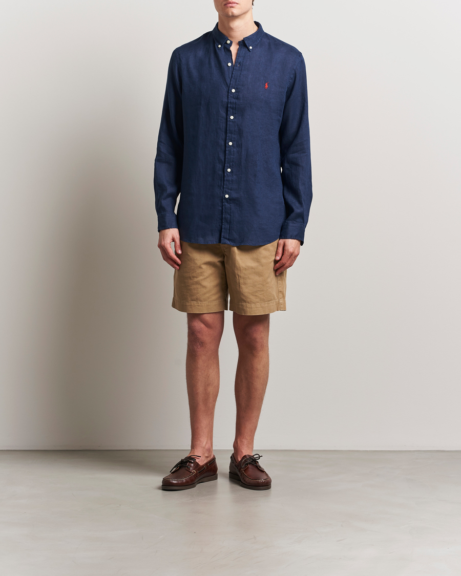 Herren | Hemden | Polo Ralph Lauren | Slim Fit Linen Shirt Newport Navy