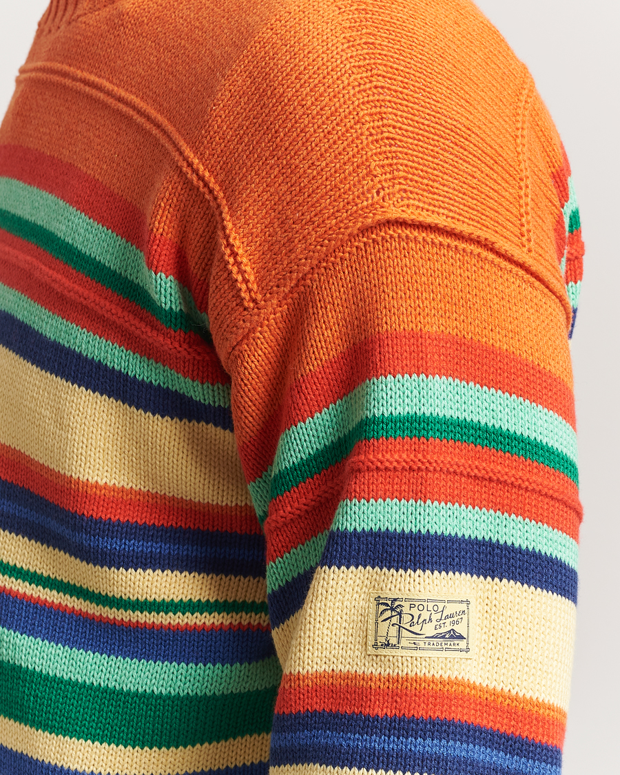 Herren | Pullover | Polo Ralph Lauren | Cotton/Linen Stripe Sweater Orange Combo