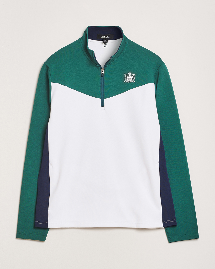 Herren | Pullover | RLX Ralph Lauren | Double Knit Tech Half Zip Kelly Green/Ceramic White
