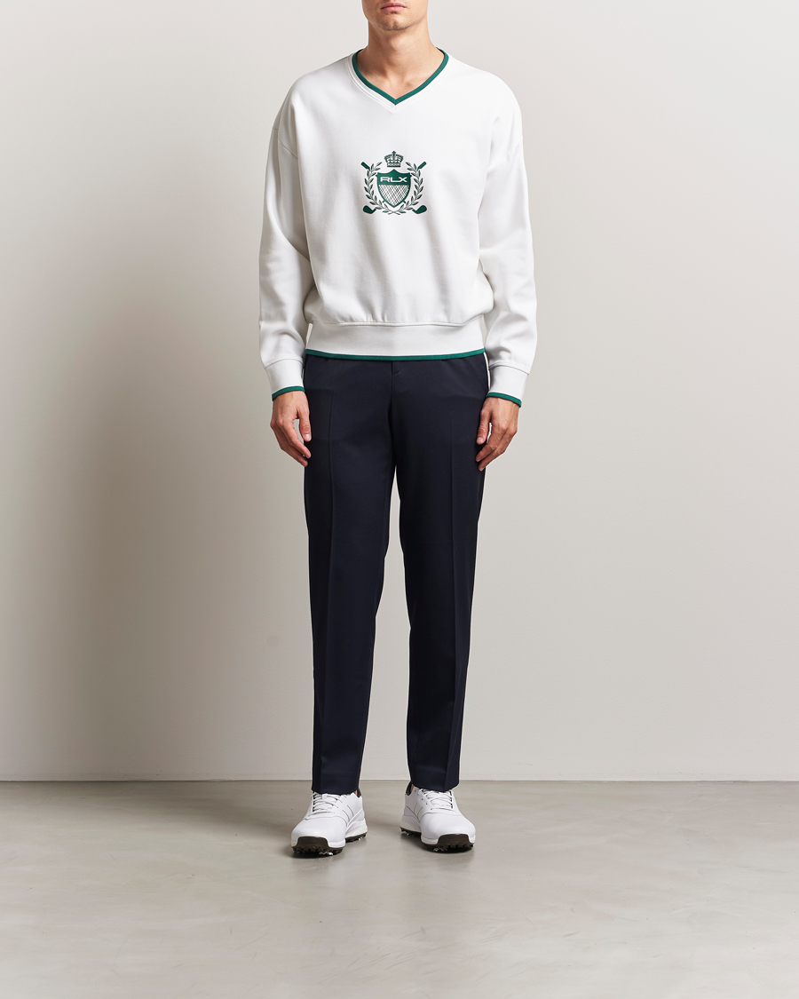 Herren | Pullover | RLX Ralph Lauren | Active Sweatshirt Ceramic White/Kelly Green