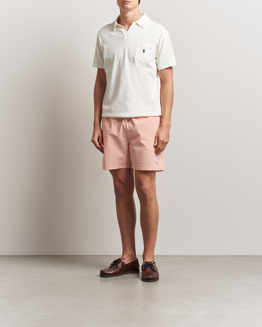 Herren | Badehosen | Polo Ralph Lauren | Recycled Traveler Seersucker Swimshorts Classic Peach