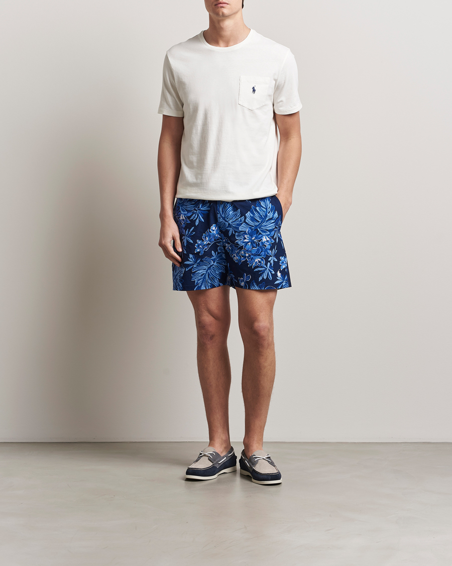 Herren | Badehosen | Polo Ralph Lauren | Recycled Traveler Seersucker Swimshorts Blue Tropical