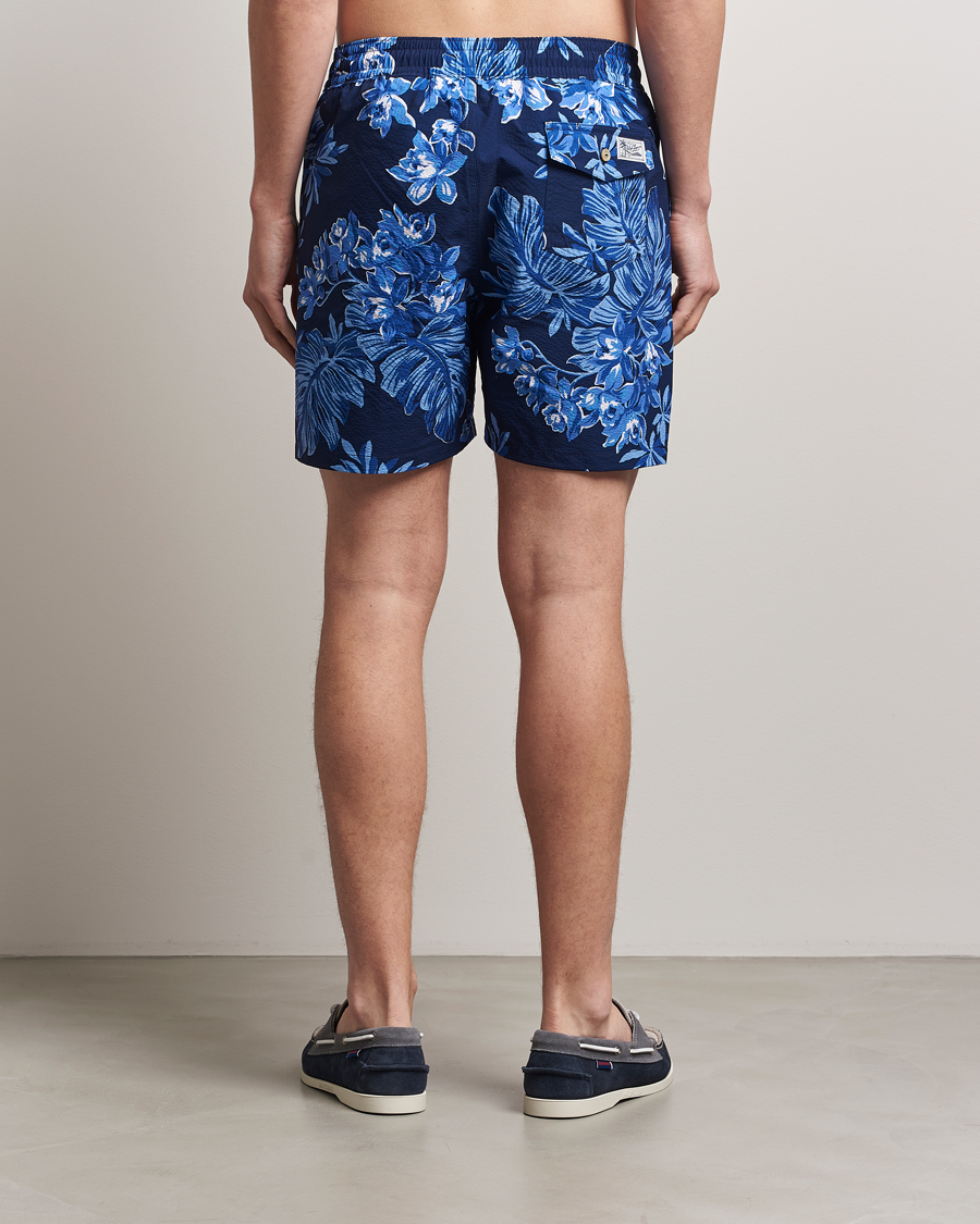 Herren | Badehosen | Polo Ralph Lauren | Recycled Traveler Seersucker Swimshorts Blue Tropical