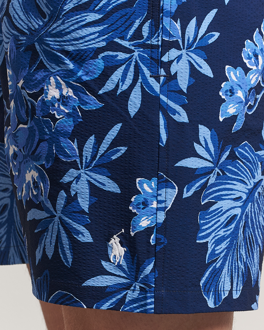 Herren | Badehosen | Polo Ralph Lauren | Recycled Traveler Seersucker Swimshorts Blue Tropical