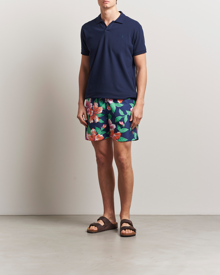 Herren | Badehosen | Polo Ralph Lauren | Traveler Recycled Swimshorts Iconic Hibiscus Navy