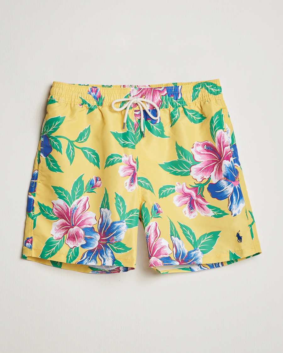 Herren | Badehosen | Polo Ralph Lauren | Traveler Recycled Swimshorts Iconic Hibiscus Yellow